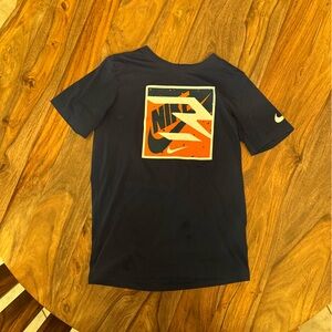 Nike Kids Navy and Orange Short Sleeve Tee